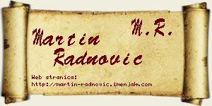 Martin Radnović vizit kartica